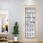 Pocket Shoe Organizer,28 Pocket Door Shoe Organizer Hanging Shoe Organizer Shoe Rack for Closet Pantry Shoe Holder for Men Sneakers, Women High Heeled Shoes, flip flops(White,size:68.5x20.88inch)