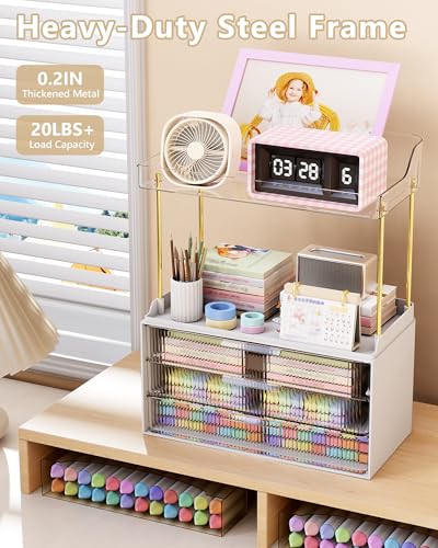 Anylady Bathroom Organizers and Storage, Makeup Organizer (Sturdy Durable Attractive), Ideal for Vanity, Countertop, Counter, Perfume, Skincare, Cabinet, Cosmetic, Dresser Organizer (White) - color: white