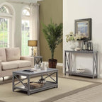 Convenience Concepts Oxford Console Table 39.5" - Sofa Table with Storage Shelf, Transitional Entryway Hall Table for Living Room and Bedroom, Display Foyer Table, Gray - color: Grey
