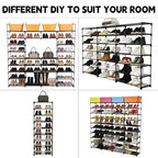 Extra Large Shoe Rack – 4 Columns × 10 Tiers, Holds Up to 72–80 Pairs – Heavy-Duty Stackable Metal Shoe Organizer for Entryway, Closet, Garage