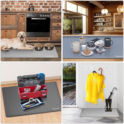 BALEINE 34''×22'' Under Sink Mat, Waterproof Food Grade Silicone Undersink Mat, Cabinet Shelf Drip Tray, Under Sink Liner for Kitchen, Bathroom (Grey) - color: Gray