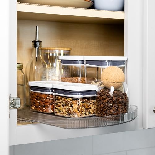 NOSTA Home Rotating Lazy Susan for Refrigerator - Square Lazy Susan - Rectangular Fridge Lazy Susan Organizer - 360° Rotating Storage - Medium Size (15x11) - size: Medium (15.25 x 11in)