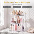 3 Tier Bathroom Counter Organizer, Bathroom Counter Shelf, Vanity Organizer Countertop, Skin Care Organizer, Makeup Perfume Organizer for Bathroom Tray, Cosmetic, Dresser, Kitchen - size: 3 pack