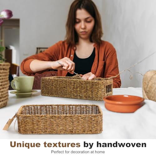 Resin Wicker Toilet Paper Basket: Water-Resistant Handmade Organizer - Natural Tan for Organic Back of Toilet Tank top & Scandinavian Kitchens 1pack - color: Tan, size: small (1-pack)