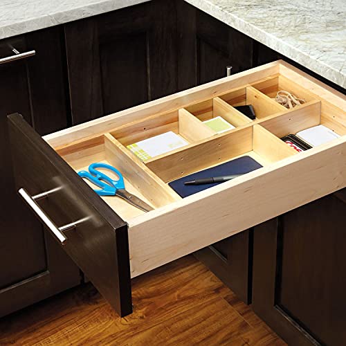 Rev-A-Shelf Customizable Drop-In Kitchen Drawer Organizer Kit for Large Utensils, Knick Knacks, & Cutlery Organization w/Adjusdable Clips, LD-4CT15-1 - size: Small