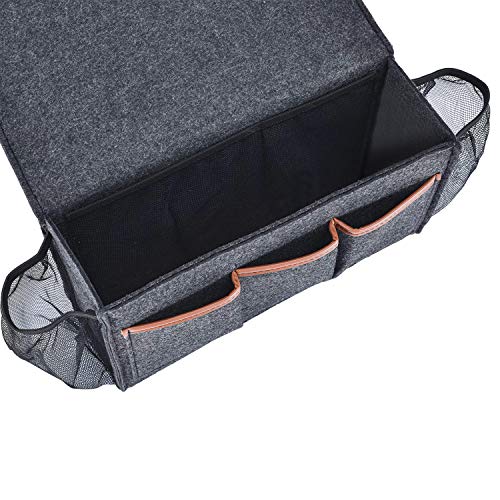Zafit Bedside Caddy, Large Size Storage Organizer with 8 Pockets - Holds Magazines, Remotes, Phone (13.4'' x 18.1'', Dark Grey) - color: Dark Grey, size: 13.4'' x 18.1'' Large Size