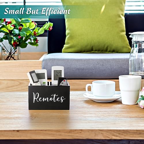 DRASTAR Remote Control Holder, Wood TV Remote Holder, Remote Storage Caddy, Remote Control Organizer (Black, 2 Slots) - color: Black, size: 2 Slots