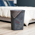 Mind Reader 60L Slim Laundry Hamper, Clothes Basket, Lid, Ventilated, Plastic, Set of 2, Gray - color: Gray, size: 2-Pack