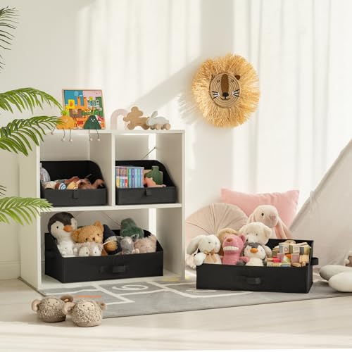 GRANNY SAYS Closet Organizer Bins, Trapezoid Storage Bin, Storage Baskets for Shelves, Collapsible Clothes Organizers and Storage, Fabric Bins for Organization, Black, 3-Pack - color: Black, size: 19¾"L x 11"W x 7¾"H
