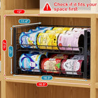 Sbanmao 2-Pack Stackable Can Organizer for Pantry, Adjustable Can Holder Rack for Canned Food Soda Drink Goods Storage up to 36 Cans Storage, 2 Tier, Black - size: 2-Tier 2-Pack