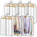 LANDNEOO 6 Pack Clear Garment Bags for Hanging Clothes with Zippers on Double Sides - 10'' Clothes Storage for Coat, Dress, and Fur in Closet - 32'' Long Suit Bags - size: 32 inch