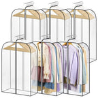 LANDNEOO 6 Pack Clear Garment Bags for Hanging Clothes with Zippers on Double Sides - 10'' Clothes Storage for Coat, Dress, and Fur in Closet - 32'' Long Suit Bags - size: 32 inch