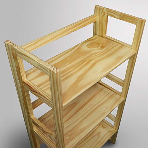 3-Shelf Folding Student Bookcase 20.75" Wide-Natural - color: Natural (New)