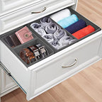 homyfort Dresser Drawer Organizer, Foldable Cloth Storage Box Closet Cube Basket Bins Containers Divider with Drawers for Underwear, Bras, Socks, Ties, Scarves, Set of 6, Grey - style: 6pack Solid Grey