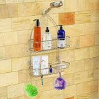 Simple Houseware Bathroom Hanging Shower Head Caddy Organizer, Chrome (26 x 16 x 5.5 inches) - color: Chrome, size: Large