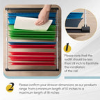 12 Pcs Metal Adjustable File Cabinet Rails Set Include 8 Hanging File Rail Clips 4 Cabinet Dividers Bars Suitable for Cabinets with Drawer Thickness Less Than 1/8 Inch (Silver,25 Inch-46 Inch) - color: Silver, size: 25 Inch-46 Inch