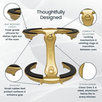 Trivae Pot Lid Holder – 4-in-1 Pot Lid Holder While Cooking, Pan Lid Holder, Trivet & Cake Stand – Versatile Kitchen Tool for Hot Pots, Serving & Display – Space-Saving, Heat-Resistant Stand - color: Golden Goddess
