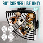 TAILI Powerful Suction Cup Corner Shower Caddy 2 Pack, Stainless Steel Rustproof Shower Shelf with Hook, Drill-free Wall Mounted Basket, Large Capacity Removable Suction Cup Bathroom Organizer, Black - style: Corner Caddy, Black
