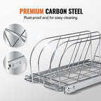 VEVOR Pan and Pot Rack, Expandable Pull Out Under Cabinet Organizer, Cookie Sheet Baking Pans tray Organization, Adjustable Wire Dividers, Steel Lid Holder for Kitchen Cabinet & Pantry Storage, 11.7"W - size: 10 inch, style: Single Tier