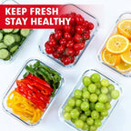 VERONES 5 Pack 36 OZ Glass Meal Prep Containers, Airtight Glass Lunch Containers Set, Glass Food Storage Containers with Lids,Exclusive of BPA, for Microwave, Oven, Freezer & Dishwasher Friendly,Red - color: Red
