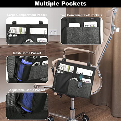 Cosmos Armrest Chair Side Organizer Bedside Caddy Organizer Bunk Bed Storage Bag Armchair Wheelchair Hanging Side Pocket Bag for Ipad, Tablet, Phone, Remote Control, Magazines, Books & Water Bottle