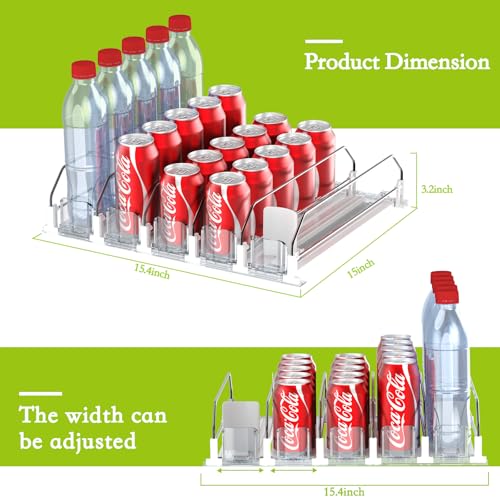 Drink Organizer for Fridge,Self Pushing Fridge Drink Organizer,Automatic Drink Dispenser for Fridge-Holds up to 25 Cans - style: 5 Rows