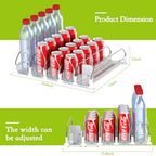 Drink Organizer for Fridge,Self Pushing Fridge Drink Organizer,Automatic Drink Dispenser for Fridge-Holds up to 25 Cans - style: 5 Rows