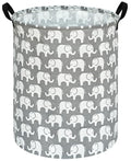 KUNRO Kids Laundry Hamper Clothes Gift Basket Storage Laundry Baskets Organizer Bin with Handles for Nursery Room (Elephant) - color: Elephant