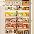 Expandable Bamboo Can Storage Rack, 4 Tier Adjustable Can Organizer for Pantry Holds Up to 32 Cans, Soda Can Dispenser, Canned Food Storage Display Shelf for Cabinet & Countertop (Patent Pending) - size: Standard