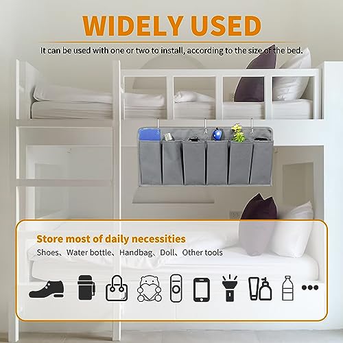RVZONE RV Shoe Pockets 6 Large Pockets Heavy Hanging Bedside Storage Organizer with Sturdy Hooks for Shoes, Toys and Tools - color: Grey, size: Cloth, 1pcs