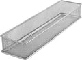 YBM HOME Silver Mesh Drawer Cabinet and or Shelf Organizer Bins, School Supply Holder Office Desktop Organizer Basket (1, 3x15x2 Inch) - size: 3x15x2 Inch