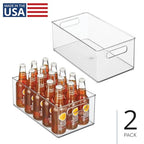 iDesign Stackable Fridge Bin - Kitchen Storage Bin for Pantry, Cabinets, or Fridge, Set of 2, Clear - style: Pack of 2