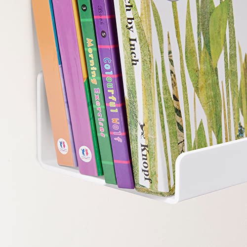 upsimples Acrylic Shelves for Wall Decor, 15" Display Shelf Perfume Organizer for Bathroom, Bedroom, Living Room, Floating Bookshelves for Kids, White, 4 Pack | for Kids, Display Shelf, Organizer, for Bathroom, Bedroom, Living Room Decor - color: White