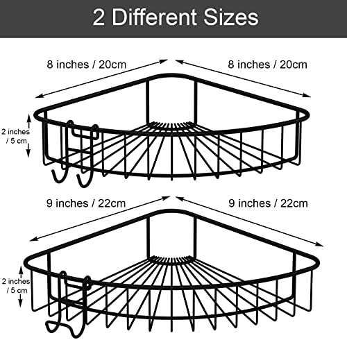 Shower Shelf for Inside Shower, Corner Shower Shelf, Shower Corner Caddy, Adhesive Shower Caddy, Shower Wall Caddy, Stainless Steel Shower Caddy Suction No Drill Bathroom Storage 2 Pack Black - color: Black