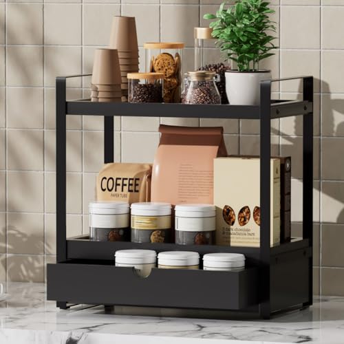 Boulphia 2-Tier Bathroom Organizer (Black - New) - color: Black - New