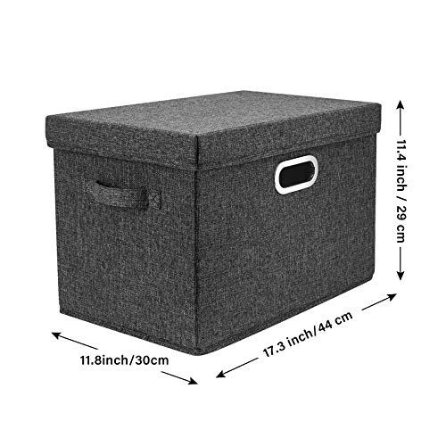 TYEERS Large Collapsible Storage Bins with Lids, Organization Bins for Closet Storage, Clothes Storage, Folding Storage Box with Lids for Home Office Storage - 3 Pack - Black - color: Black, size: 3-Pack Large