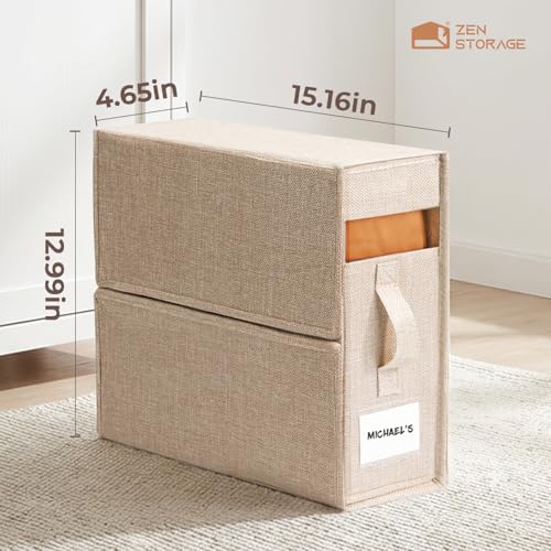 6Pack Sheet Organizers and Storage - King/Queen Size Sheet Storage Organizer with Window, Foldable & Dustproof Sheet Organizer for Linen Closet for Summer Blankets & Sheet Sets,Beige - color: Beige, size: 6 Pack