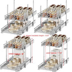 DINDON Pull Out Cabinet Organizer (14" W X 21" D), Cabinet Pull Out Shelves, 2 Tier Pull Out Drawers for Kitchen Cabinets, Wire Basket Slide Out Shelf for Cabinet Organization in Kitchen, Pantry - size: 14'' W X 21'' D