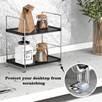 2-Tier Bathroom Organizer Countertop Storage Shelf, Vanity Tray Cosmetic Stackable Storage Rack, Kitchen Spice Rack (Chrome + Black) - color: Black + Sliver