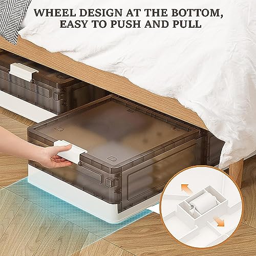 Under Bed Storage Containers - 3Pack, Stackable Under Bed Rolling Storage Plastic Containers, 11.5Gal Storage Bins with Wheels, Multi-purpose Storage Bins with Lids for Clothes, Shoes, And Duvets - size: 11.5Gal - 3 Pack