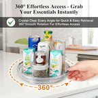 Clear Lazy Susan Organizer Turntable for Cabinet Table Top, 9.25 Inch 4 Pack 360 Rotating Spinning Makeup Organizer for Vanity, Kitchen Storage Rack Heavy-Duty Pantry Spices Tray Countertop Organizer - size: 9.25 inch 4 Pack