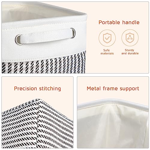 Kntiwiwo Foldable Storage Bin Collapsible Fabric Storage Basket Cube with Durable Handles Closet Organizer Bins for Organizing Shelves Drawers, Set of 3, 12" x 10" x 9.5", Houndstooth - color: Houndstooth, size: 12" x 10" x 9.5"