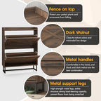 Maupvit Shoe Storage Cabinet with 2 Flip Drawers, Freestanding Organizer with Metal Legs for Entryway, Narrow Shoe Rack Cabinet, Dark Walnut - color: Dark Walnut, style: 2-Drawers
