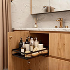 Under Sink Organizer, Dual-Rail Ball-Bearing, Under Kitchen Sink Organizer, 6-Level Adjustable, Under Cabinet Organizer, No-Drill Adhesive/Suction, Under Sink Storage - size: Single Layer