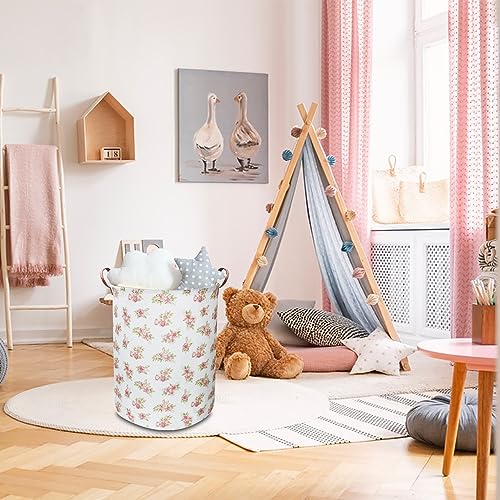 NTAOHAMPER Pink Flower Laundry Hamper, laundry Basket, Nursery Hamper,Waterproof Storage Bin for Bedroom,Clothes Organizer Basket, Room Decor(Pink Flower) - color: Pink Flower