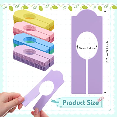Sintuff 64 Pcs Hanging Closet Size Dividers Clothing Rack Dividers Rectangular Reusable Closet Separators for Clothing Racks Retail (Multicolor) - color: Multicolor