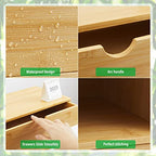 Charmewooden Bamboo Desk Organizer With Drawers Countertop Drawers Counter Storage Box Corner Desk Organizer for Home Office No Assembly Required (2 Drawers) - style: 2 Drawers