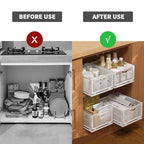 Sliding Cabinet Basket Organizer Drawer Self Adhesive Slide out Pantry Shelves Heavy Duty Carbon Steel Slide Cabinet Storage Basket with Handle for Bathroom Kitchen Home - size: Large