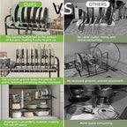 NETEL Adjustable Under Sink Organizers and Storage,Pots and Pans Organizer Under Kitchen Cabinet,Pan Lid Organizers inside Cabinet,Expandable Cabinet Storage Shelf with Pan Rack and 7 Dividers - size: Multi-functional with pot holder