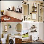 Floating Shelves for Wall, Bathroom Shelves Over Toilet, Wall Shelves & Book Shelf, Hanging Shelf, Modern Wooden Wall-Mounted Samll Floating Shelves, 12x7x1.5 in (Smoke-Gray, Set of 2) - color: Smoke Gray, size: 12"(set of 2)